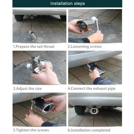 Stainless Steel Exhaust Tail Muffler Tip for VW 1.6T Styling - step-by-step tool-free installation and corrosion-resistant finish