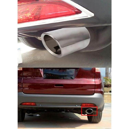 Stainless Steel Exhaust Tail Muffler Tip for VW 1.6T Styling - stainless steel polished tip shown installed on rear bumper