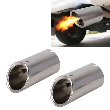 2 Pack Stainless Steel Exhaust Tail Muffler Tip For VW Audi