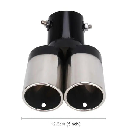 Stainless Steel Exhaust Tail Tip Double Outlet For 6 Cm Pipe