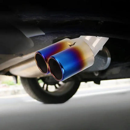 Stainless Steel Exhaust Tail Tip Double Outlet For 6 Cm Pipe
