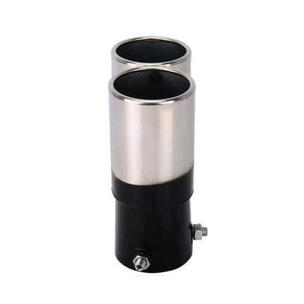 Universal Car Exhaust Tail Muffler Tip Stainless Steel Double Outlet sleek stainless steel double outlet muffler tip with clamp-on base