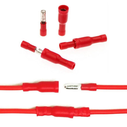 Insulated Terminal Crimp Connectors Kit For Home Wiring red insulated crimp terminals and connectors displayed with wires and plastic case organization
