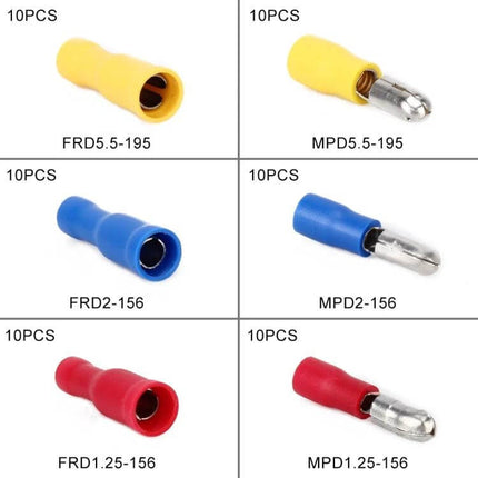Insulated Terminal Crimp Connectors Kit For Home Wiring organized plastic case with red blue yellow insulated terminals
