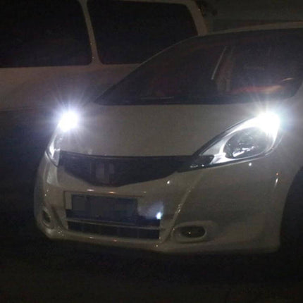 Car Interior LED COB Bulbs Ice Blue Light Reading Lamp installed in car interior showing bright ice blue map reading illumination