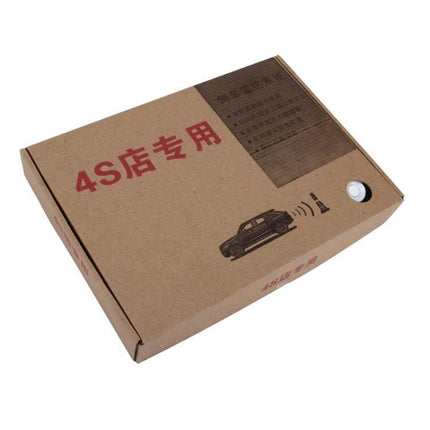 Zone Tech Car Reverse Radar System with Four Sensors boxed kit showing four-sensor parking aid for rear bumper installation