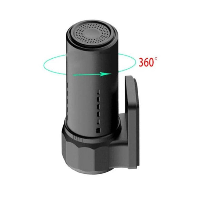 Compact Mini Dash Camera for Cars with WiFi Connectivity - compact cylindrical dash cam with 360° rotation mount for easy WiFi app access