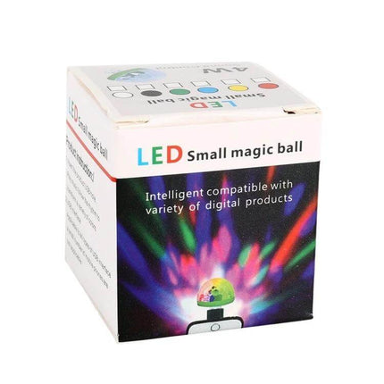 USB RGB Car Atmosphere Lights for Party and DJ Decor - compact USB-powered LED small magic ball for car interiors, parties, music-synced color effects