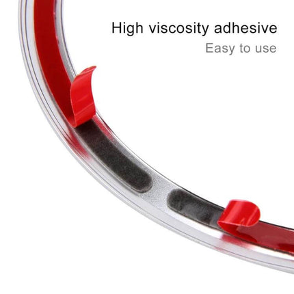 Aluminum Alloy Steering Wheel Trim Decoration for Jaguar Cars showing high-viscosity adhesive backing and red peel tabs