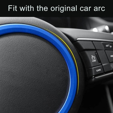 Aluminum Alloy Steering Wheel Trim Decoration for Jaguar Cars - blue ring accent fits original car arc, non-permanent interior upgrade
