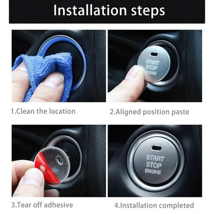 Elegant 3D Aluminum Alloy Cover for Mazda Engine Start Stop Button