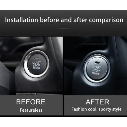 Elegant 3D Aluminum Alloy Cover for Mazda Engine Start Stop Button
