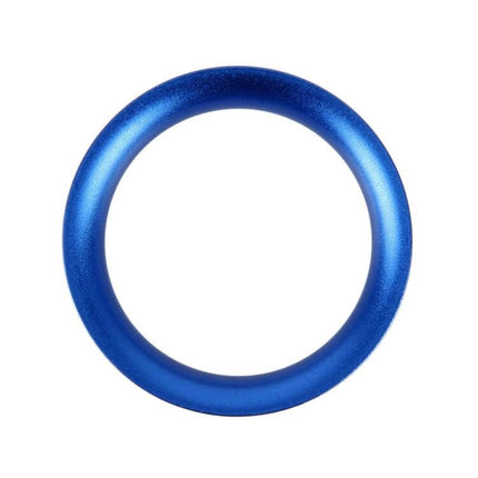 Decorative Aluminum Alloy Trim for Mazda Start Button Ring in metallic blue, snap-on dashboard start button upgrade