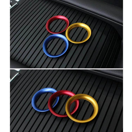 Decorative Aluminum Alloy Trim for Mazda Start Button Ring - red blue gold starter ring set for dashboard upgrade