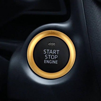 Decorative Aluminum Alloy Trim for Mazda Start Button Ring - gold finish around start stop engine button