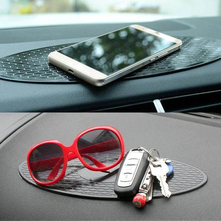 30x9.5cm Oval Rubber Anti-Slip Mat for Car Dashboard Devices holding phone, sunglasses and keys on car dashboard