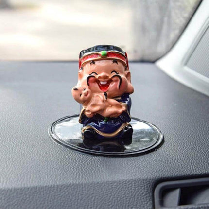 Round Soft Rubber Dashboard Anti-Slip Mat for Phones and GPS holding small dashboard figurine securely on car dash
