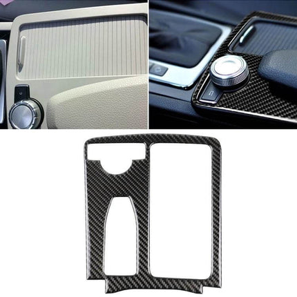 Carbon Fiber Decorative Sticker for Mercedes-Benz Left Drive Gear Panel installed on center console for upgraded interior look