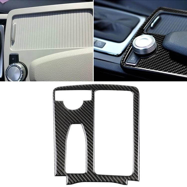 Carbon Fiber Decorative Sticker for Mercedes-Benz Left Drive Gear Panel installed on center console for upgraded interior look