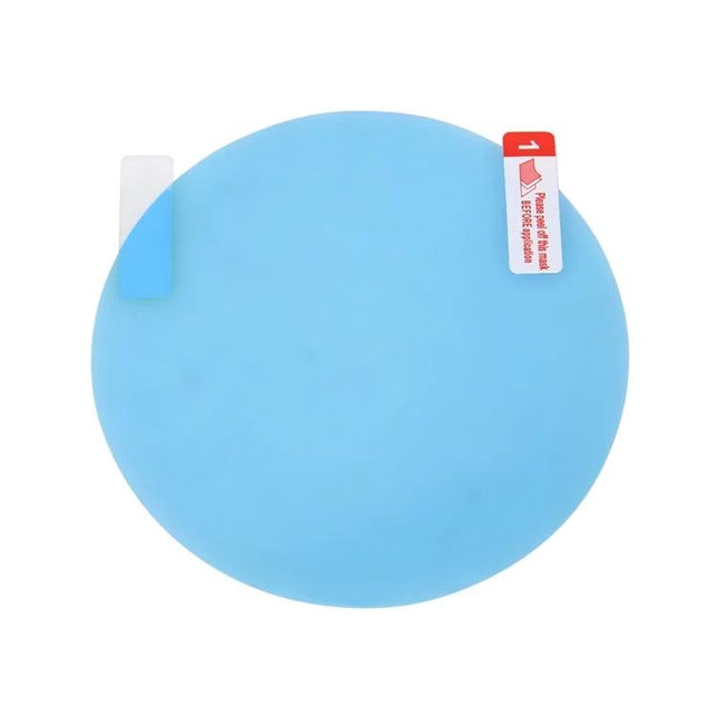 Clear Anti-Fog Protective Film for Car Rearview Mirrors, 8cm Diameter - blue 8cm PET anti-fog mirror protector with nano coating