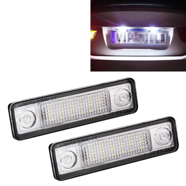LED License Plate Lights 2 Pack For Opel Corsa Vehicles - bright 18 SMD-3528 LED plug-and-play replacement for improved night plate visibility