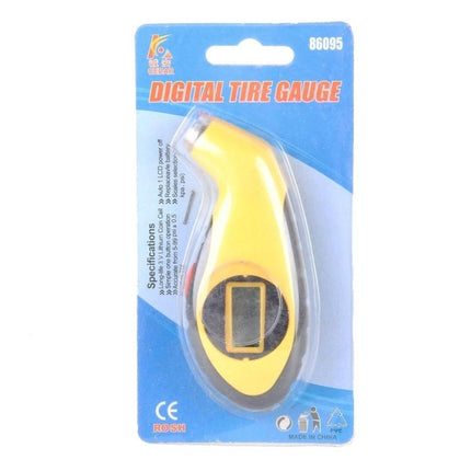 Cedar Digital Gauge for Checking Tire Pressure on Daily Drives – yellow packaged digital tire gauge for quick valve stem readings