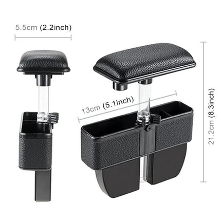 Universal Car Seat Gap Storage Box with Elbow Support Pad