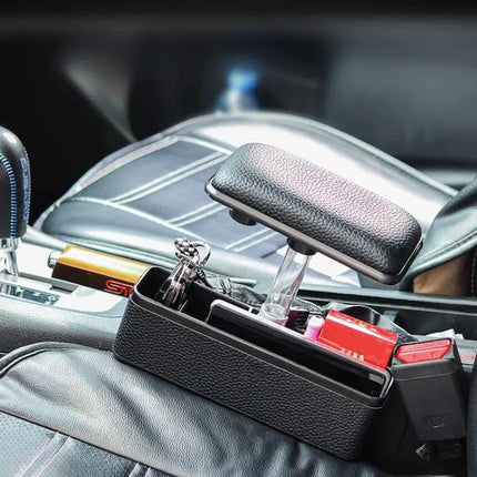 Universal Car Seat Gap Storage Box with Elbow Support Pad