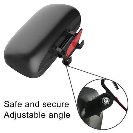 Rotatable Blind Spot Assistant Mirror for Vehicle Visibility attached to lower left of side mirror showing adjustable angle and secure mount
