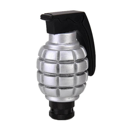 LX Tandy Bomb-Shaped Universal Car Gear Shift Knob for Driving silver grenade-style aluminum alloy shift knob with black lever