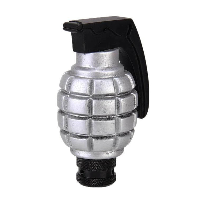 LX Tandy Bomb-Shaped Universal Car Gear Shift Knob for Driving silver grenade-style aluminum alloy shift knob with black lever
