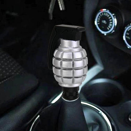 LX Tandy Bomb-Shaped Universal Car Gear Shift Knob for Driving installed in car interior, aluminum alloy grenade-style design for improved grip