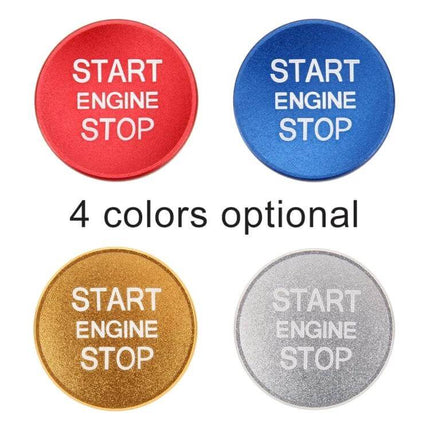 Aluminum Alloy Decorative Trim for Audi Start Button - 4 color round start engine stop covers (red blue gold silver)