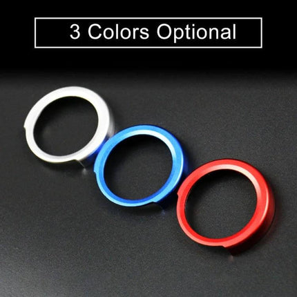 BMW Aluminum Alloy Engine Start Key Button Trim Decoration - three color aluminum rings (silver blue red) for BMW interior refresh