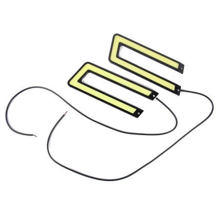 2 Pack COB Car DRL Daytime Running Lights For Daytime Visibility bright white and yellow COB LED strips for improved daytime vehicle visibility
