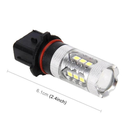 Car Fog Lights White LED 2-Pack For All-Weather Driving - P13W base 16-LED plug-and-play fog light replacement