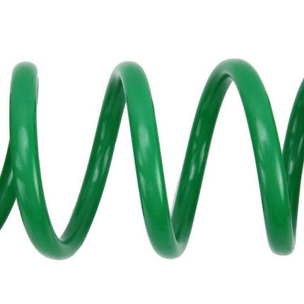 Garden Watering Telescopic Hose 30m With Connector green spiral hose close-up showing coiled telescopic design for compact garden storage