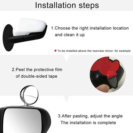 Wide Angle Adjustable Blind Spot Rear View Mirror for Vehicles