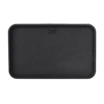 Multi-Purpose Car Dashboard Anti-Slip Mat for Securing Devices – black carbon-fiber look non-slip tray to hold phone, sunglasses, coins