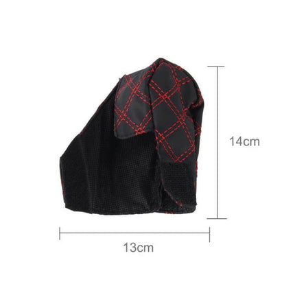 Red and White Car Hand Brake Shift Knob Cover Set black/red stitched fabric cover with 13cm x 14cm dimensions