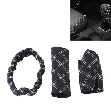 Red and White Car Interior Protection Cover Set for Gear
