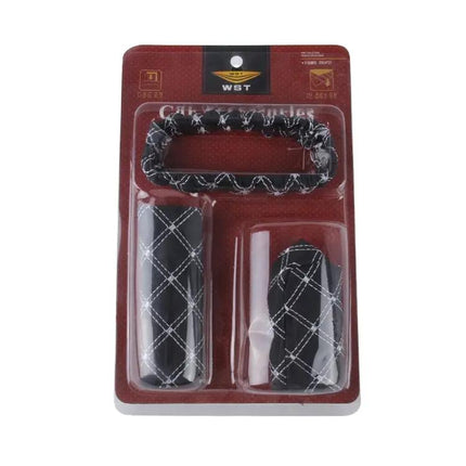 Red and White Car Interior Protection Cover Set for Gear