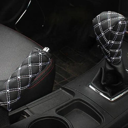 Red and White Car Interior Protection Cover Set for Gear