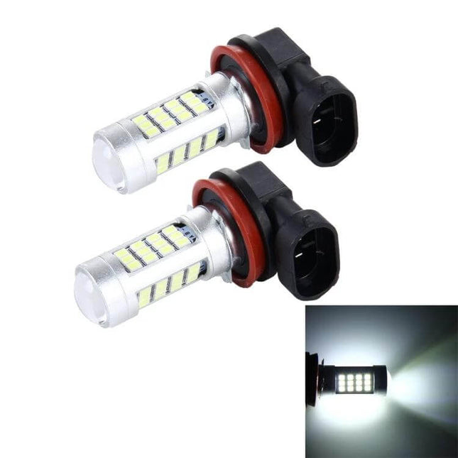 LED Car Fog Lights 2 Pack For Foggy Nights For Cars - slim white LED fog light pair with adjustable bracket