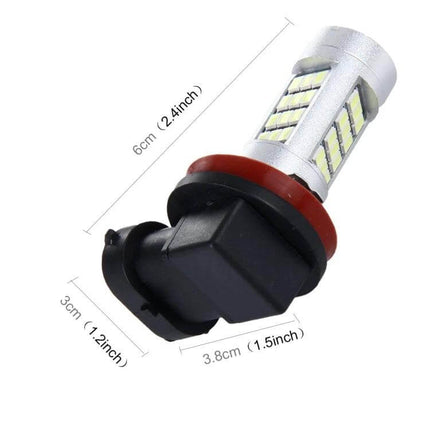 LED Car Fog Lights 2 Pack For Foggy Nights For Cars slim LED fog lamp with adjustable bracket and measurements shown