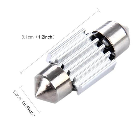 Car Dome Lamp LED Reading Light 31mm For Vehicle Interior - 31mm aluminum alloy LED dome bulb for car cabin reading and door illumination