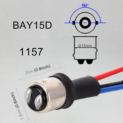 Car Bulb Holder Base with Wire for 1157 Bay15D Bulbs - wired 1157 BAY15D socket adapter for LED replacements