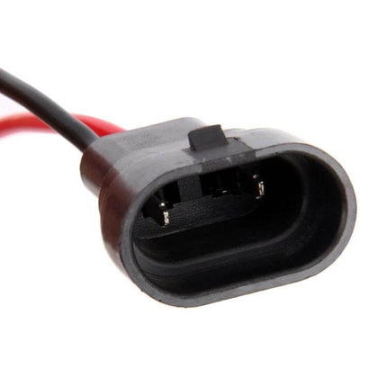 Bulb Holder Base For 9005 9006 9012 Bulbs For Car Headlights compact black adapter plug with red and black wires for secure LED headlight fit