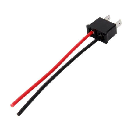 H7 Bulb Holder Base Socket With Wire For Car Headlight black plastic adapter with red and black wires