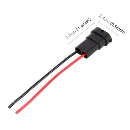 Alt Tag: H8 H11 Bulb Holder Base With Wire For Easy Installation pre-wired connector with red and black wires for quick bulb replacement